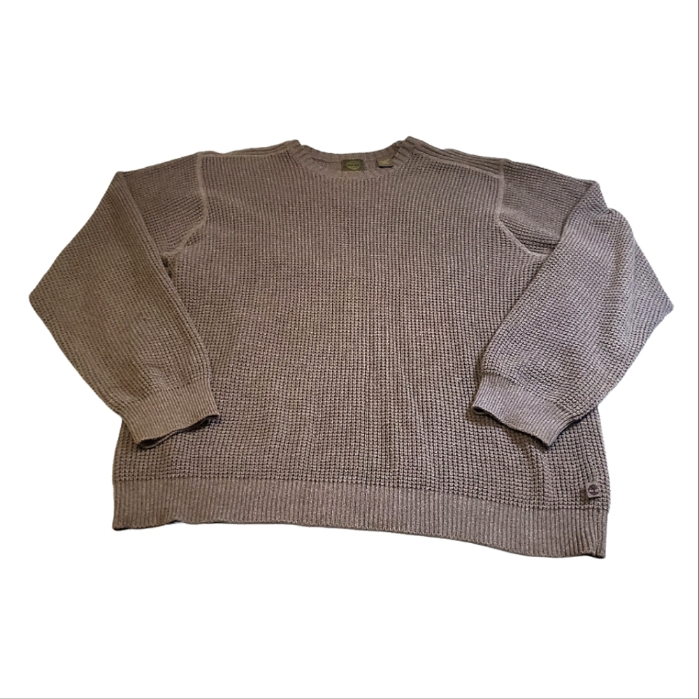 TIMBERLAND | Men's brown-gray chunky waffle knit sweater. Size XL.